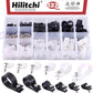 Hilitchi 132 Pcs 6 Sizes Black and White Plastic Cable Clamp R Type Screw Mounting Cord Fastener Cable Clips Assortment Kit with Screws for Wire Management Cable Conduit (Clips from 6mm to 23mm)