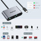 RayCue USB C SD Card Reader Adapter, Type C Micro SD TF Card Reader Adapter, 3 in-1 USB C to USB Camera Memory Card Reader Adapter for iPhone 15,New Pad Pro MacBook Pro/Air, and More UBC C Devices