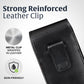 Turtleback Belt Holder for iPhone 16 Pro Max, 15 Pro Max, 14 Pro Max -Small- Fits w/Slim MagSafe Style Cases, Premium Black Leather Vertical Belt Holster Magnetic Closure Leather Wrapped Clip