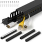 63in(4X L15.7in) Professional Server Rack Cable Management Raceway, H1.4 x W1.6in Cable Raceway Kit, Electrically Safe PVC Open Slot Wire Raceway for Under Desk/Computer/Network Cords, Black