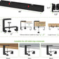 KEEGH Extra Large 48" Under Desk Cable Management Tray - Under Desk Cord Management - Clamp/Screw Mount - Support Upto 70lbs - Fabric Wire Management - Cable Raceways Tray Cord Hiders for Office/Home