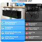 Under Desk Cable Management Tray, 40-inch No-Drill Cord Organizer with Anti-Sag Reinforced Base, Fabric Wire Management Hider for Standing Desk, Office & Gaming Accessories - Black