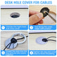 Desk Grommet 2-3/8" (60 mm), Desk Cord Hole Cover, Cable Grommet Metal Zinc Alloy Materilal, Desk Hole Grommet for Office and Home Table Cable, Detachable Cable Cord Organizer (Brushed Silver 1 Pcs)