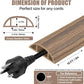 Floor Cord Cover Cavity 0.8"x0.37" Self Adhesive Cord Hider, 10FT Low Profile Cable Management, Extension Strip Protector for Wires, Prevent Cable Trips for Offices, Gyms,(Wood Smoked Brown)