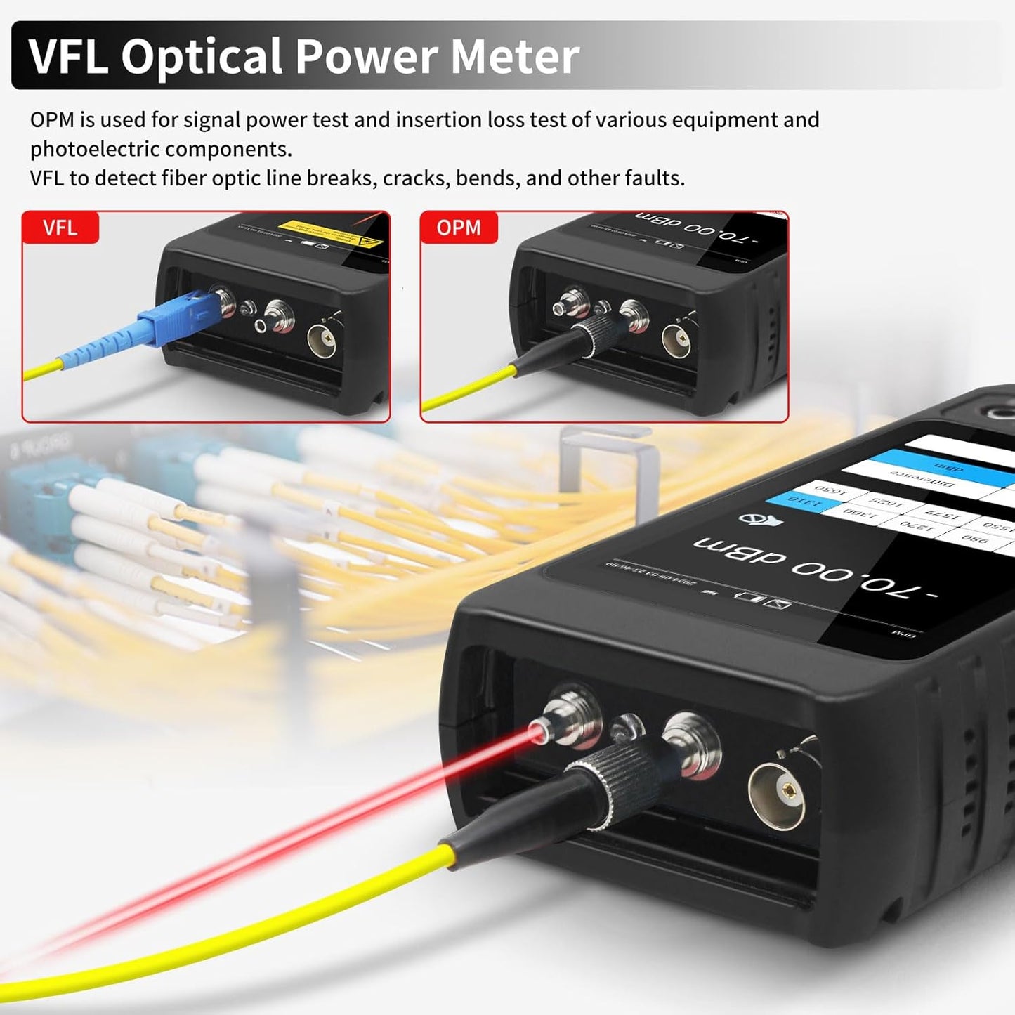 Multifunction RJ45 Network Caber Tester,Full Features UTP Cable Tester Cable Tracer,4" IPS Touch Screen Support TDR,DMM, VFL,OPM, POE++ Detect,Level Meter,Network Tools,RJ45 TDR, Cable Length,NCV