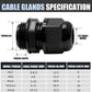 25 Pcs Nylon Cable Glands, PG7 PG9 PG11 PG13.5 PG16 Strain Relief Cable Cord Connector IP68 Waterproof Junction Box Wire Protectors Adjustable for 3-13mm Cable Diameter