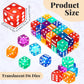 36 Piece 19 mm Casino Style Craps Dice Sets Acrylic and Translucent D6 Dice, Square W/Rounded Edge for Casino, Craps, Table Games and Board Games (Classic Color)