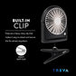 Treva 5 Inch Rechargeable Powered Clip Fan 3 Speed Slim and Portable Indoor and Outdoor Cooling Multi-Directional