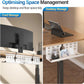2 Pack Cable Management Under Desk White, Cinati 32" Large Cable Management Tray, Under Desk Alloy Steel Wire Organizers, Cord Hider Tray for Office and Home - Tape or Screw Installation