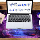 Large Mouse Pad and Keyboard Wrist Rest, Desk Pad for Keyboard and Mouse, 4-in-1 Large Gaming Mouse Pad with Wrist Support, Desk Mat for Home Office Study Game-Galaxy Fluid