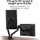 Pixio PS1D Wave Black Dual Monitor Arm Stand Desk Mount - Fits up to 32 inches Monitors and up to 19.8lbs. VESA Compatibility and Integrated Cable Management