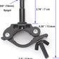 PHOCUS Half Coupler Clamp with 5/8" Baby Pin, Heavy Duty Truss Clamp on Round Tube for Supporting Photography Video Light Studio LED Ring Light (Clamp Range: 40-50mm)