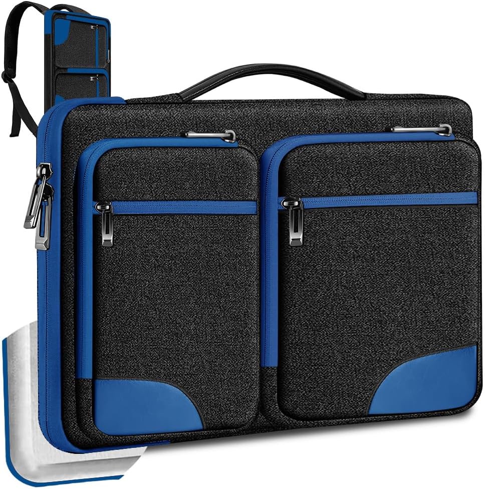 Hseok Ultra-Slim Laptop Case 17 17.3 inches Sleeve Protective PC Briefcase for Commuting and Business Trip，Blue