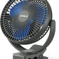 xasla 10000mAh Portable Rechargeable Clip on Fan, 8 inch Battery Operated Fan, 24 Hours Work Time, 4 Speeds Personal Fan, Ideal for Outdoor Camping Golf Cart Home Office Blue