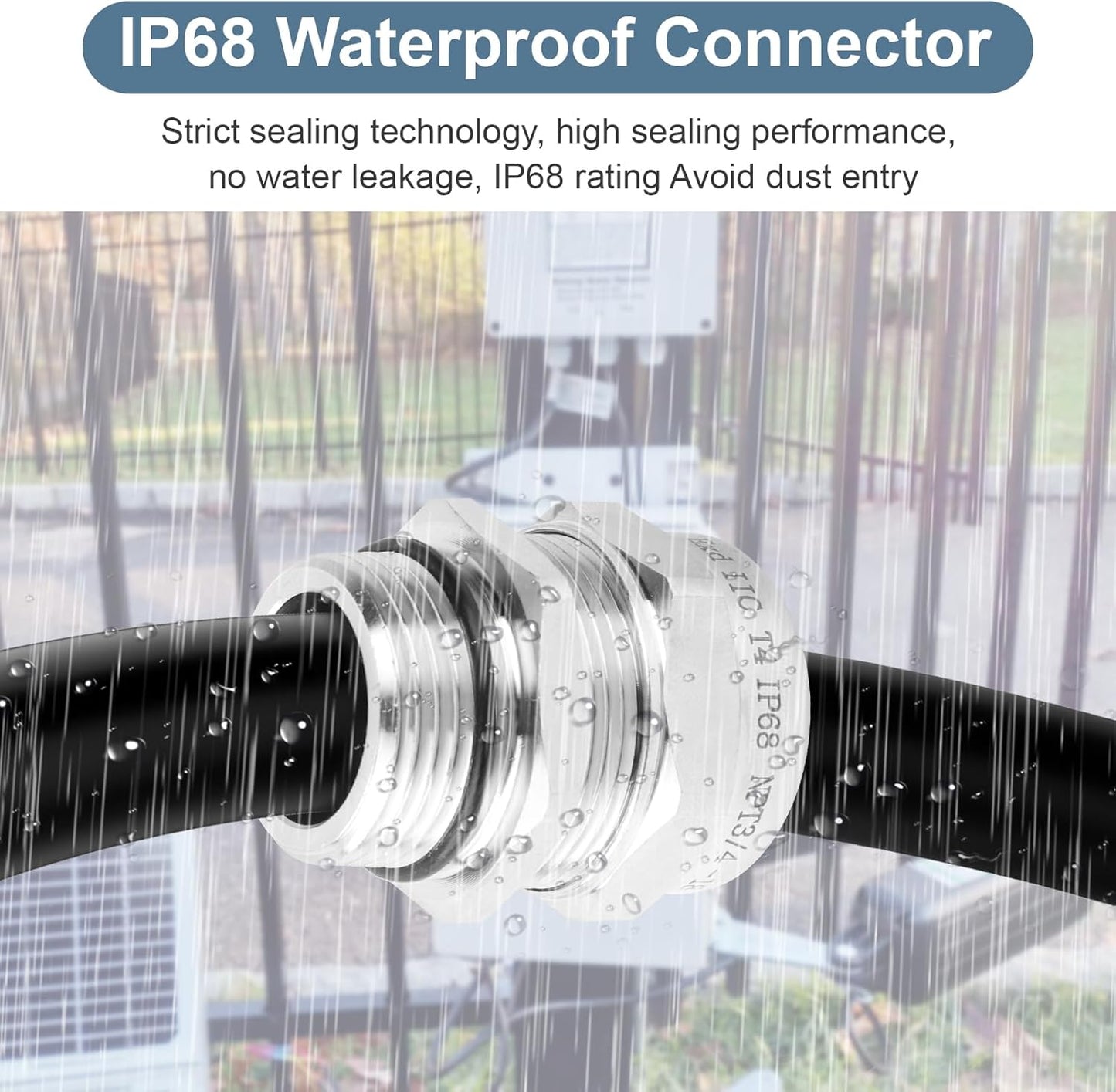NPT 3/4" Stainless Steel Waterproof Cable Gland IP68 Waterproof Cable Gland Adjustable 13-18mm Cable Gland Protectors - 2 Pcs
