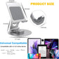 KABCON Swivel Tablet Stand, Aluminum Portable 360°Rotating Holder for Desk,Business,Kitchen,Desktop,Table Stand for iPad Pro 9.7,10.5,12.9/Air Mini,Tab,Fire,Nexus,E-Reader-Silver