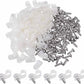 Hicarer 50 Pack R-Type Cable Clip Wire Clamp, Nylon Screw Mounting Cord Fastener Clips with 50 Pack Screws for Wire Management (White,1/2 Inch)