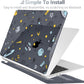 Batianda Premium Case for New MacBook Air 15 inch 2025 2024 2023 with M4 M3 M2 Chip, Designed Protective Plastic Black Hardshell & Keyboard Cover & Screen Protector, Hand Drawn Space