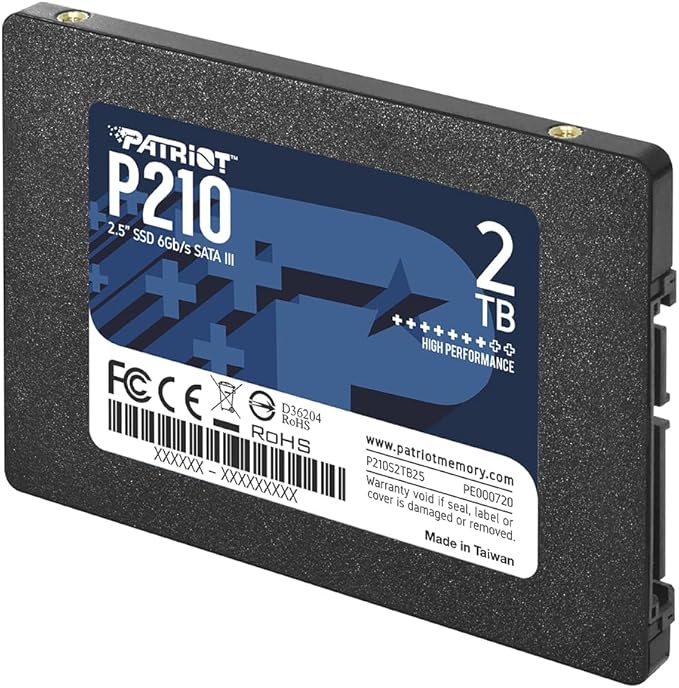 Patriot P210 2TB Internal SSD - SATA 3 2.5" - Solid State Drive - P210S2TB25