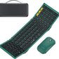 ProtoArc Foldable Keyboard and Mouse, XKM01 True Full-Size Folding Wireless Keyboard Mouse Combo for Business Travel, a Portable Office Suite On-The-Go, Compatible with Laptop iPad Tablet - Green