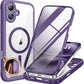 Miracase Magnetic for iPhone 16 Plus Case Full-Body Phone with Built-in Glass Screen Protector, [Compatible with MagSafe] Military Drop Proof 16 Plus Cover 6.7 inch, Purple
