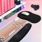 Hokafenle 2in1 Combination, Wave Keyboard Wrist Rest and Ergonomic Curvature Mouse Pad Wrist Support for Relieve Wrist Pain, Filled with Soft Cushion Memory Foam, Black