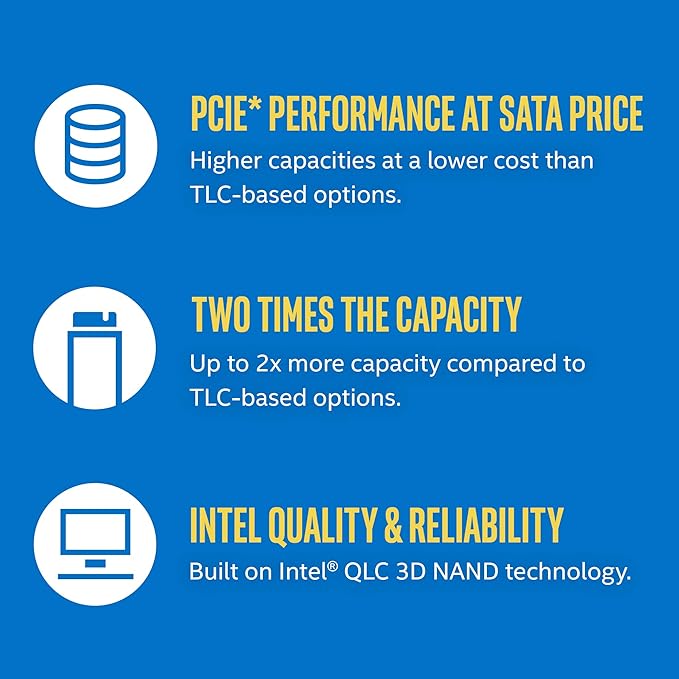 Intel 660p Series M.2 2280 512GB PCIe 3.0 x4, NVMe 3D2 QLC Internal Solid State Drive (SSD) SSDPEKNW512G8X1
