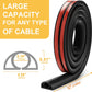 12ft Cord Cover Floor for Extension Cords, Self-Adhesive Floor Cable Cover to Protect Cables & Prevent Tripping, PVC Cord Hider Protector, Internal Wire Management Channel Diameter: 0.39", Brown