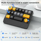 Adventurers W909 Wireless RGB Mechanical Numeric Keypad, Hot-Swappable, Macro-Programmable Numpad, Joystick & Knob Control for PC/Tablet/Laptop/Phone, Tri-Mode Connectivity (Yellow on Black)