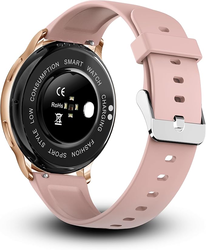 Alphagear JULIET Smartwatch for iPhone & Android, Style Smart Watch (Answer/Make Call), Wellness Tracker with 1.32" AMOLED Screen, uo to 10 days battery (2xScreen Protector and 1x extra band included)