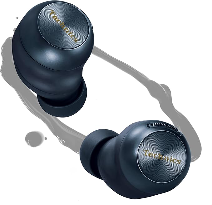 Technics Reference Class Hi-Fi Wireless Earbuds,Dolby Atmos with Head Tracking,Adaptive Noise Cancelling,3 Device Multipoint, 10-hr Battery,Wireless Charging,Improved Fit -EAH-AZ100-A (Blue)