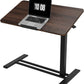 FLEXISPOT H7 PRO Mobile Standing Desk Adjustable Overbed Table Pneumatic with Wheels 90°Tiltable Portable Laptop Desk Rolling Computer Cart Foldable Bedside Table(31.5" W x 17.7" D, Rustic Brown)