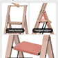Taranta 4 Step Ladder, Lightweight Aluminum Step Stool with Convenient Handgrip, Folding Ladder with Anti-Slip Pedals, 330lbs Capacity Stepladder for Home, Office, Kitchen - Peach Pink