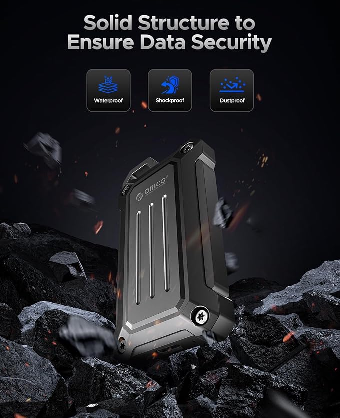 ORICO 1 TB Portable SSD Up to 2000 MB/s USB 3.2 Gen 2x2 External Solid State Drive, Zinc Alloy Design, Water and Dust Resistance for Outdoors Professionals, Photography, PSSD - MINI20