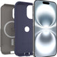 OtterBox iPhone 16 (Only) - Commuter Series MagSafe Case - Fogbound Blue (Grey & Blue) - Built-in Magnets - Slim & Tough - Pocket-Friendly - with Port Protection
