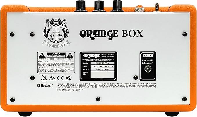Orange Box - Portable Bluetooth Speaker Delivering Studio Audio Sound, 15M Range, 50W RMS Power, Long Battery Life, iOS & Android Connectivity - Great for Picnics, Festivals, BBQs and Holidays