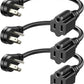 DEWENWILS 1FT Short Extension Cord, Flat Head Extension Cord Indoor with 3 Prong, Low Profile Power Cable SJT 14 AWG Flexible Power Cord for Home Kitchen, ETL Listed, 3 Pack