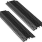 VEVOR 2 Pack Drop Over Cable Cover, 2 Channel Heavy Duty Cable Hose Protector Ramp, 38.3'' Floor Cord Cover, 17,500 lbs/Axle Load Capacity, for Traffic Areas, Indoor, Outdoor, Home, Office, Warehouse
