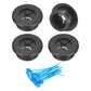 uxcell 4Pcs Cable Cord Grommet, 7/8"(22mm) Rubber Desk Grommets Wire Pass Through Hole Cover with Marked Cable Ties for Home Office Cable Wire Protection, Black