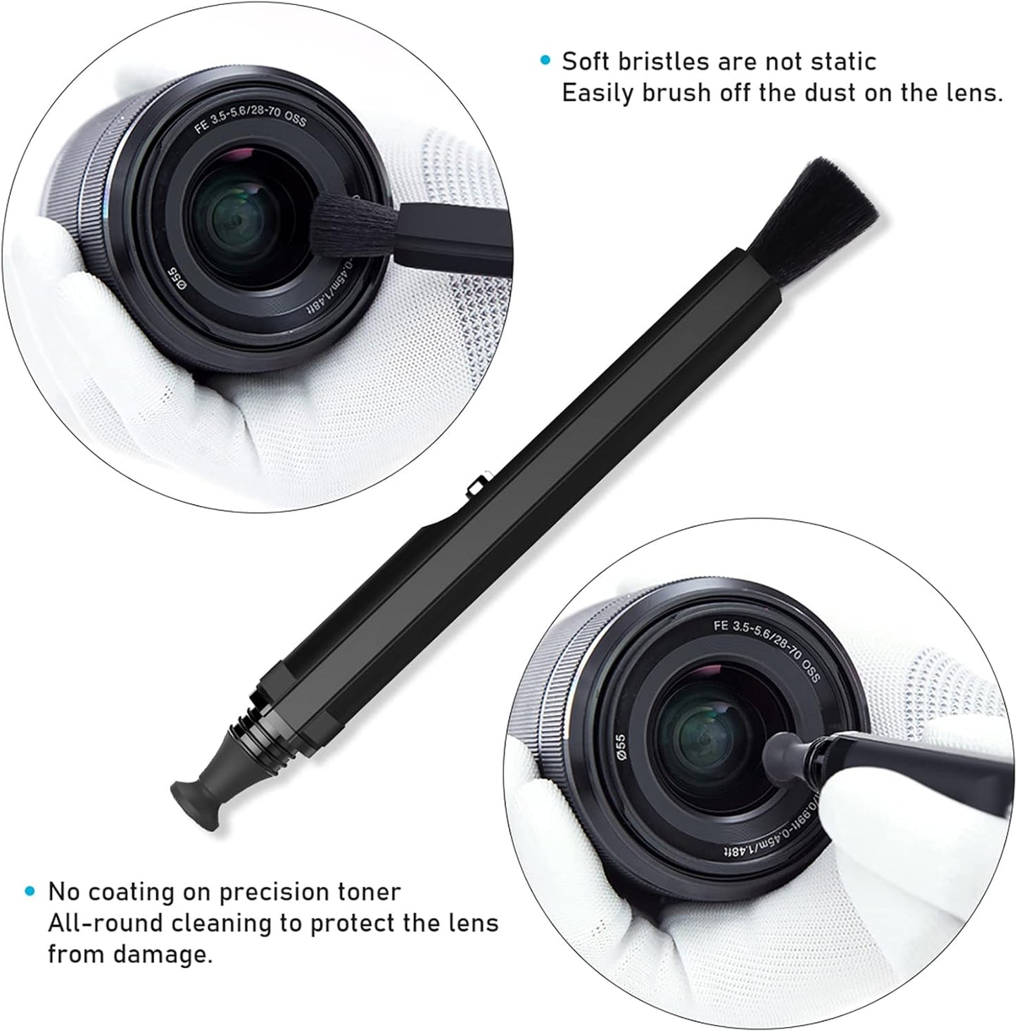 VSGO Professional Lens Cleaning Pen, Double-Ended Lens Brush with Soft Brush and Nano Optical Carbon for Camera, Optical Lenses, and Glasses(V-P01E)