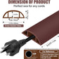 Floor Cord Cover Cavity 0.8"x0.37" Self Adhesive Cord Hider, 3.3FT Low Profile Cable Management, Extension Strip Protector for Wires, Prevent Cable Trips for Offices, Gyms, Exhibitions (Coffee)