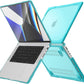 Batianda Compatible with New MacBook Pro 16 inch Case 2024 M4 Chip 2023 2021 Release with M3 M2 Pro Max, Heavy Duty Protective Plastic Hard Shell with Fold Kickstand & Keyboard Cover Protector, Blue