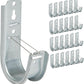 ICC 2-Inch Wall Mount J-Hook – 25-Pack, Cable Support Hooks with Retainer Clips, Galvanized Steel with Zinc Finish – for Structured Cabling and Cable Management