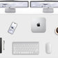 Leather Desk Protector, 47in*23.7in Large Mat with Natural Cork & PU Leather, Mouse Pad, Non-Slip Office Mat, Waterproof Writing Pad for Office and Home (Ivory White)
