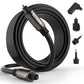 Elecan Optical Audio Cable 200 Ft Digital Audio Toslink Cable Cord-Fiber Optic-Gold Plated-Flexiable&Durable-for Home Theater,Sound Bar,PS4&Xbox-with 4 Right Angled and Mini Toslink Adapters+Ties