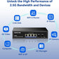 6 Port 2.5G PoE Switch,AUMOX PRO 4 Port 2.5G Network Unmanaged Switch with 2x10G SFP Gigabit Ethernet Unmanaged PoE Switch 75W,Compatible with 100/1000/2500Mbps Plug and Play
