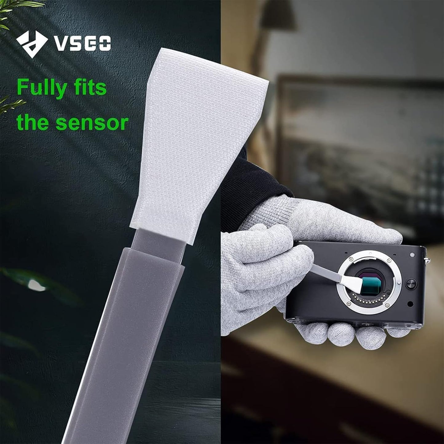 VSGO Camera Sensor Cleaning Kit for Micro Four Thirds (M43) Cameras – 12 Pack 12mm Sensor Cleaning Swabs, Professional Mirrorless Camera Cleaner Kit (MILC, ILDC) (V-S01E)