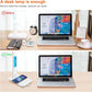 Desk Lamp with Wireless Charger，USB Charging Port, Dimmable Office Desk Light with Clock, Alarm, Date, Temperature, Foldable Lamp for Table Bedroom Bedside Office (White, Standard Size-13.3 inch)