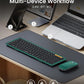 ProtoArc Foldable Keyboard and Mouse, XKM01 True Full-Size Folding Wireless Keyboard Mouse Combo for Business Travel, a Portable Office Suite On-The-Go, Compatible with Laptop iPad Tablet - Green