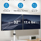 HUANUO 32 inches Dual Monitor Stand up to 17.6lbs, High-Grade Aluminum Free-Standing Dual Monitors Mount for 2 Screens. Fully Adjustable Dual Monitor Stand for Desk with Tilt, Swivel, Rotation, White